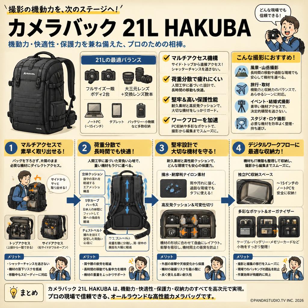 カメラバック 21L HAKUBA 概要
