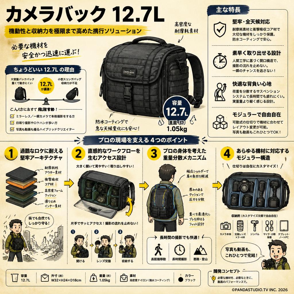 カメラバック 12.7L 概要