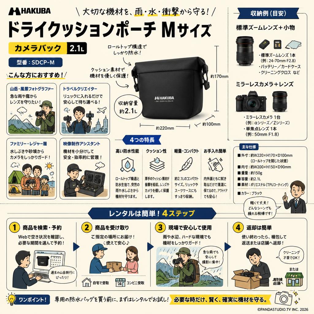 カメラバック 2.1L  HAKUBA ドライクッションポーチ Mサイズ SDCP-M おもな対象のお客様