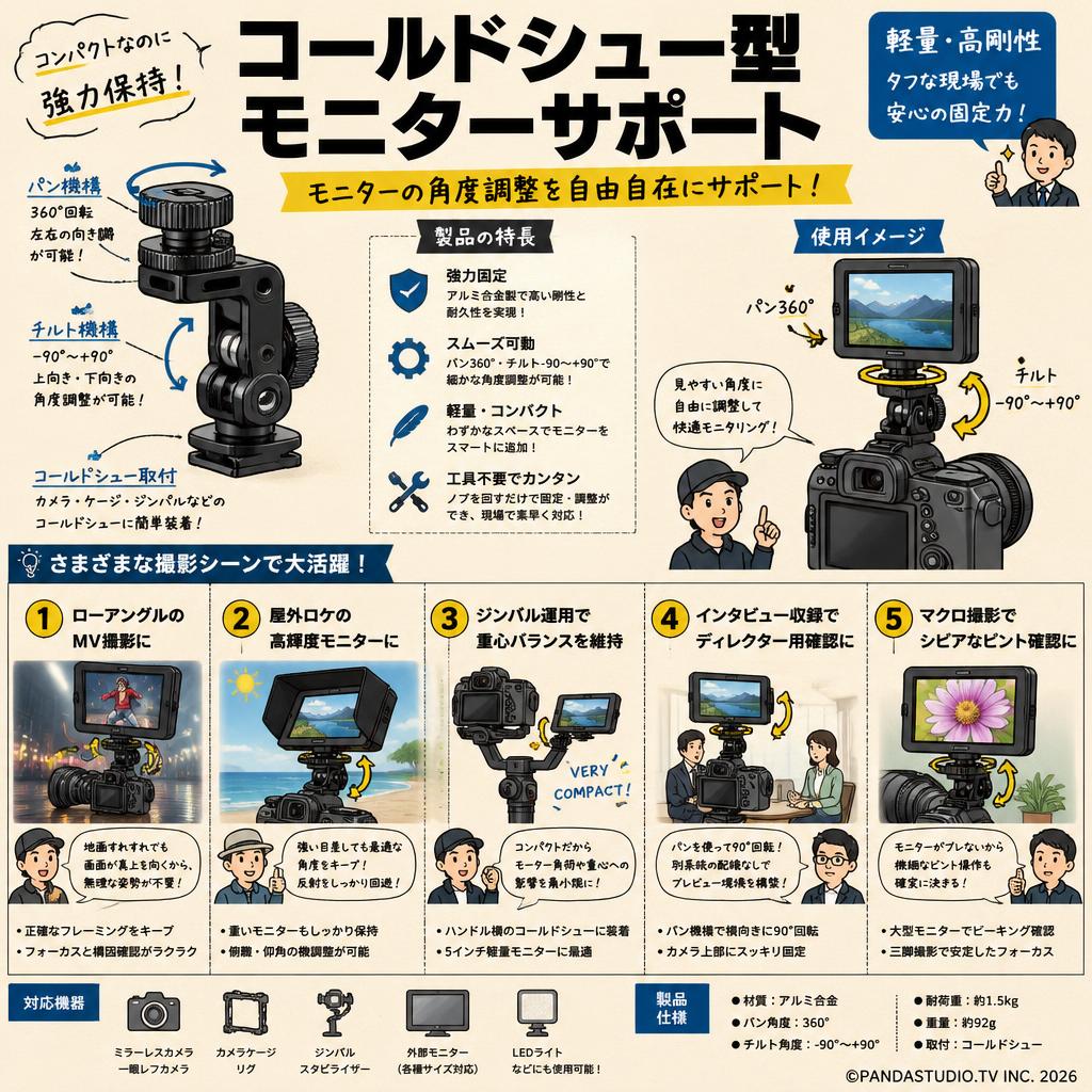 コールドシュー型モニターサポート 用途