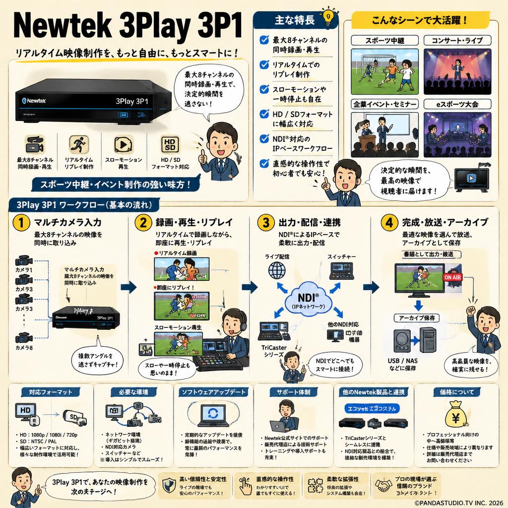 Newtek 3Play 3P1 FAQ（よくある質問と答え）