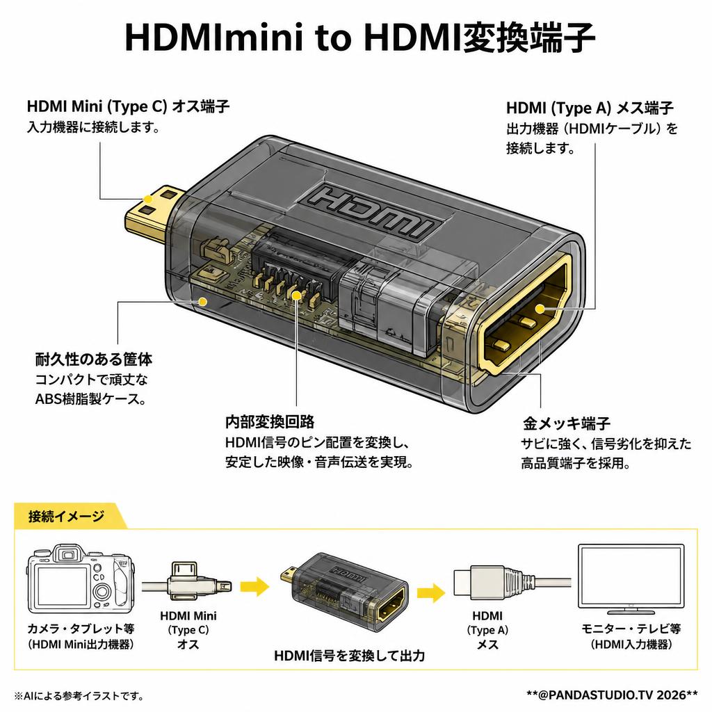 HDMImini to HDMI変換端子 スペック