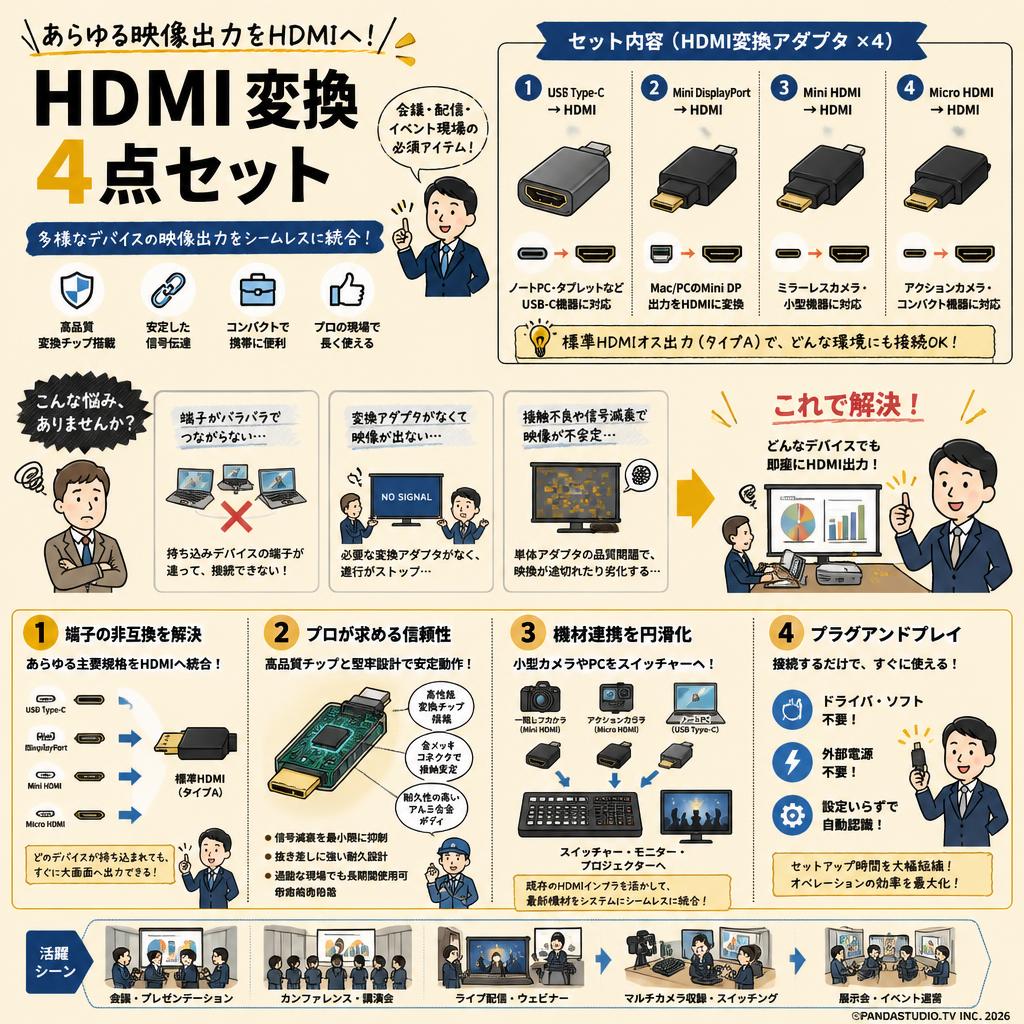 HDMI 変換4点セット 概要