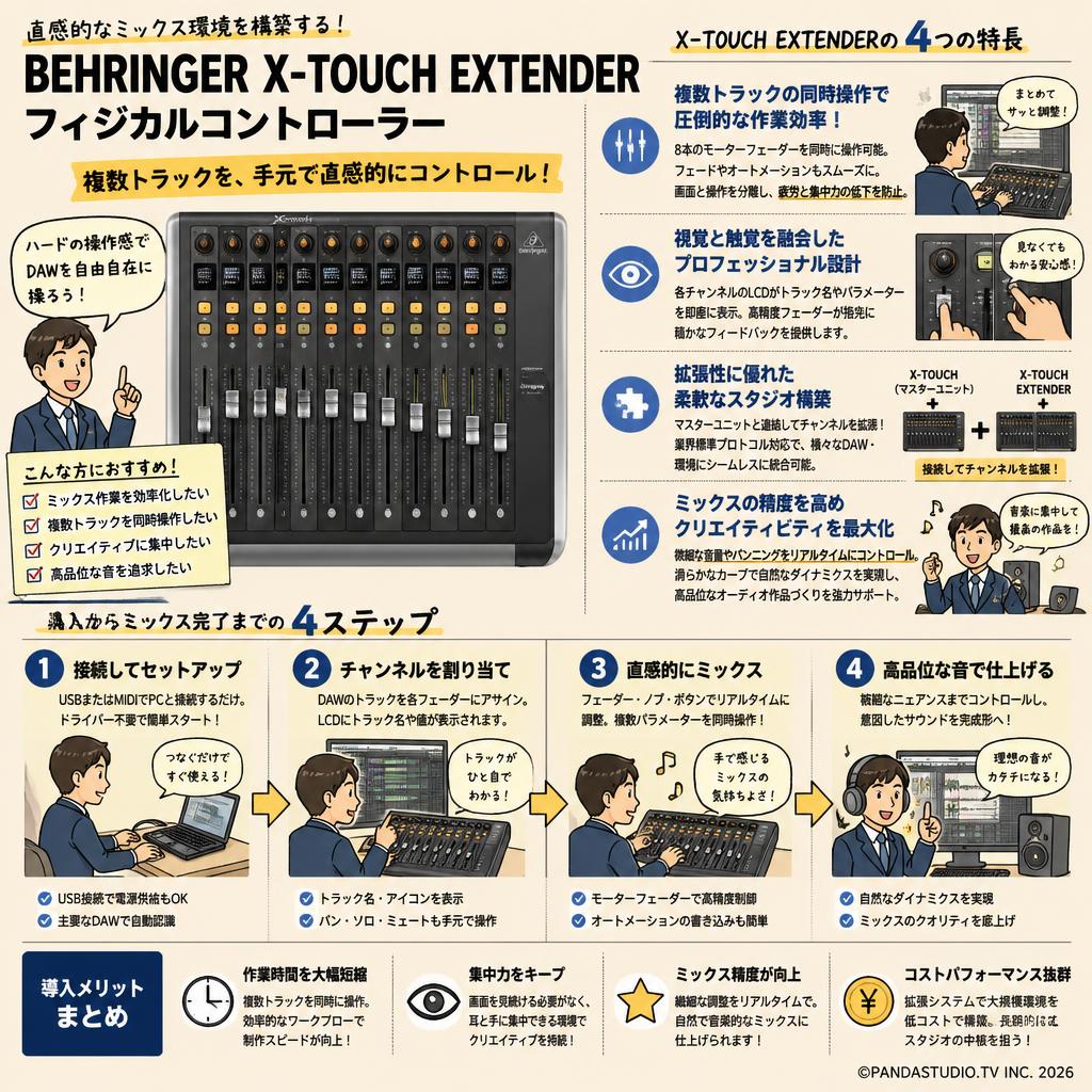 BEHRINGER  X-TOUCH EXTENDER フィジカルコントローラー 概要