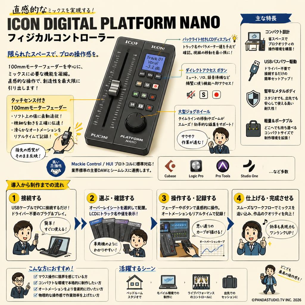 ICON DIGITAL PLATFORM NANO フィジカルコントローラー 概要