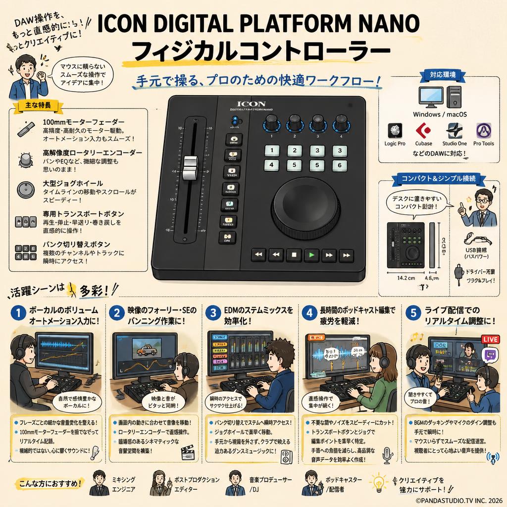 ICON DIGITAL PLATFORM NANO フィジカルコントローラー 用途