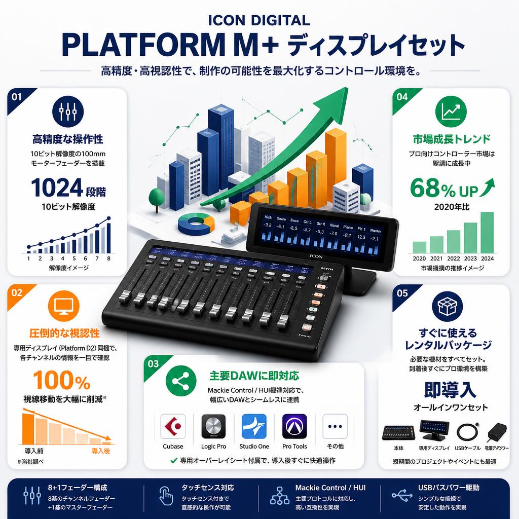 ICON DIGITAL  PLATFORM M+　ディスプレイセット セールスポイント
