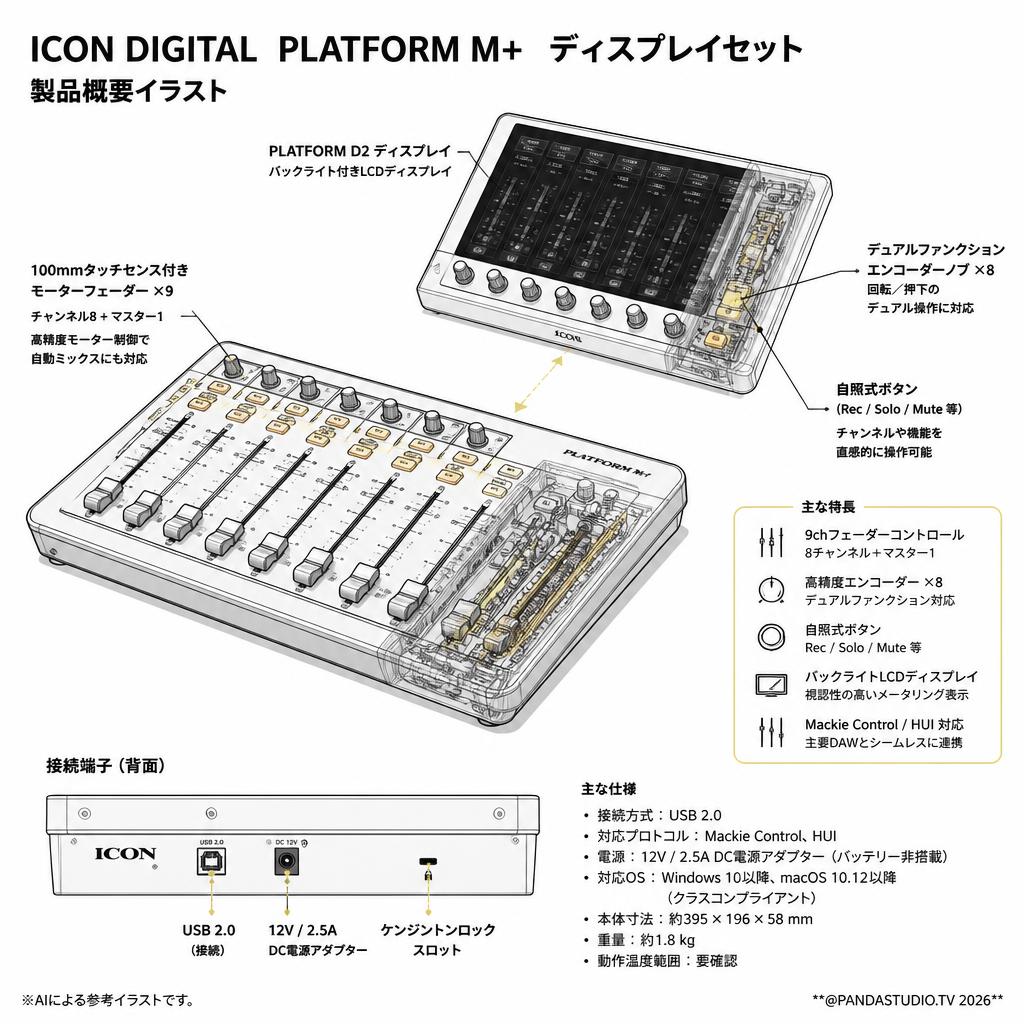 ICON DIGITAL  PLATFORM M+　ディスプレイセット スペック