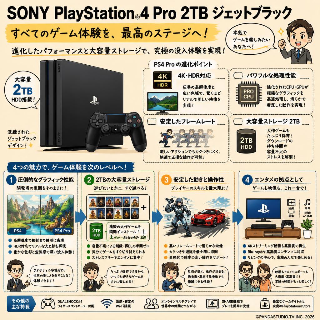 SONY PlayStation 4 Pro  2TB ジェットブラック 概要