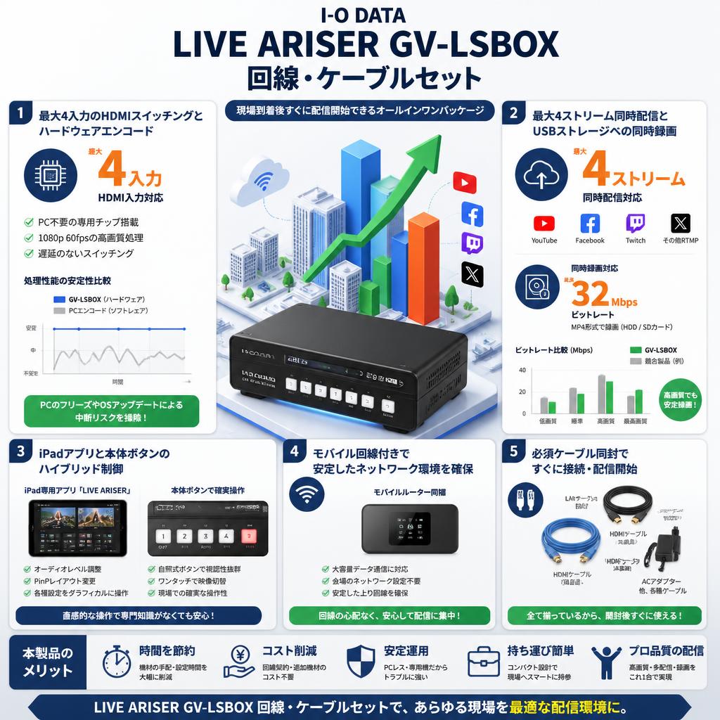 I-O DATA LIVE ARISER GV-LSBOX 回線・ケーブルセット セールスポイント