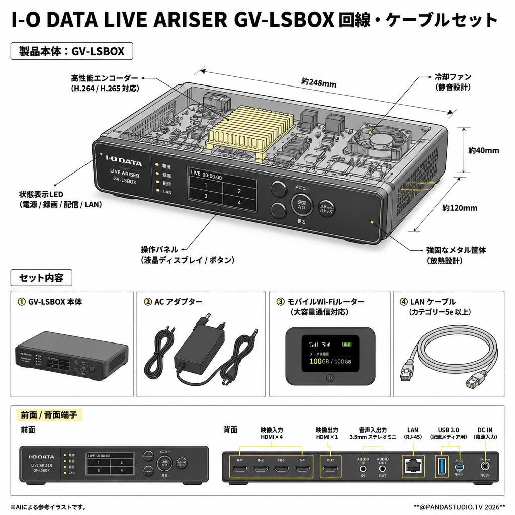 I-O DATA LIVE ARISER GV-LSBOX 回線・ケーブルセット スペック