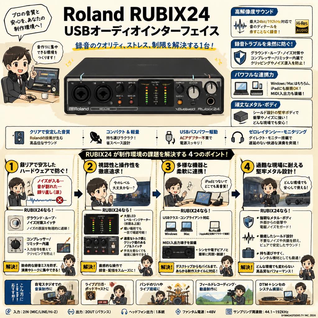 Roland RUBIX24 USBオーディオインターフェイス 概要