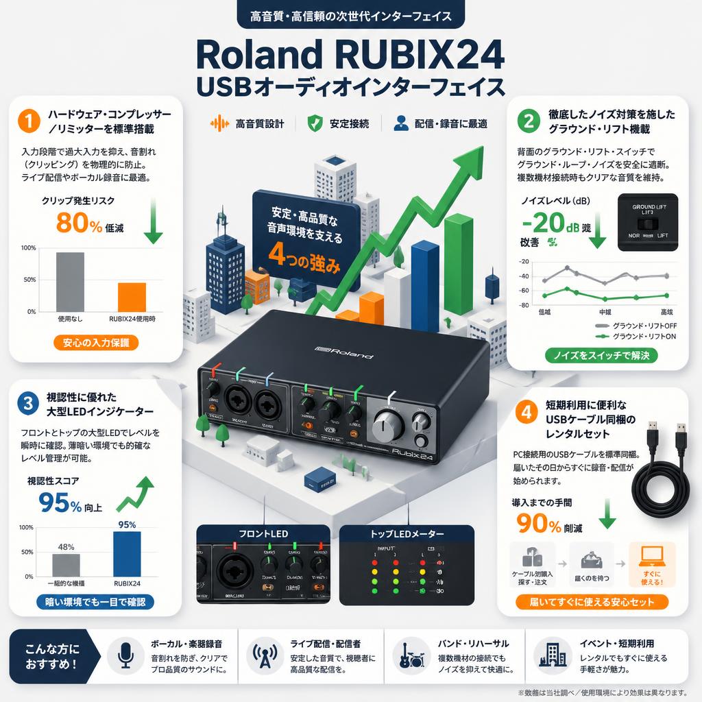 Roland RUBIX24 USBオーディオインターフェイス セールスポイント