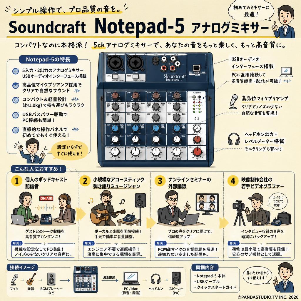 Soundcraft  Notepad-5 アナログミキサー おもな対象のお客様