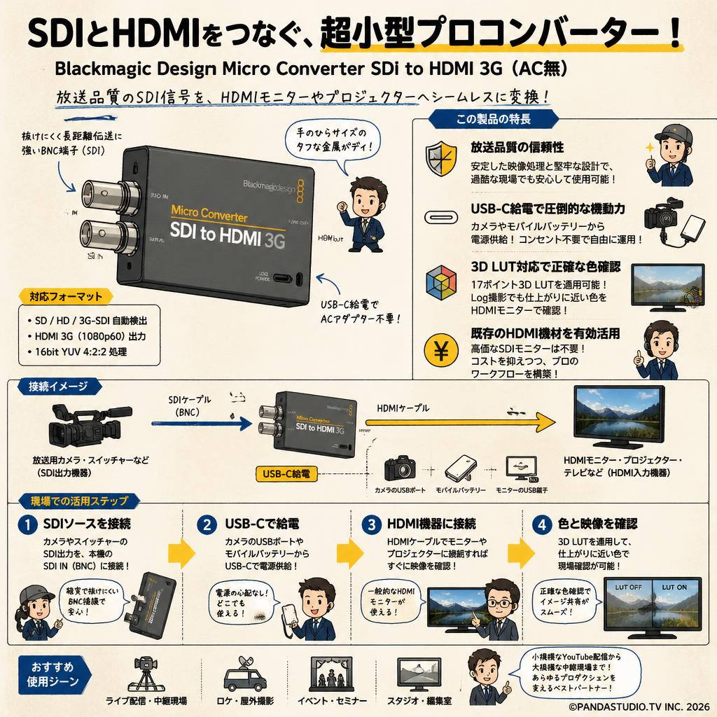 Blackmagic Design Micro Converter SDI to HDMI 3G（AC無） 概要