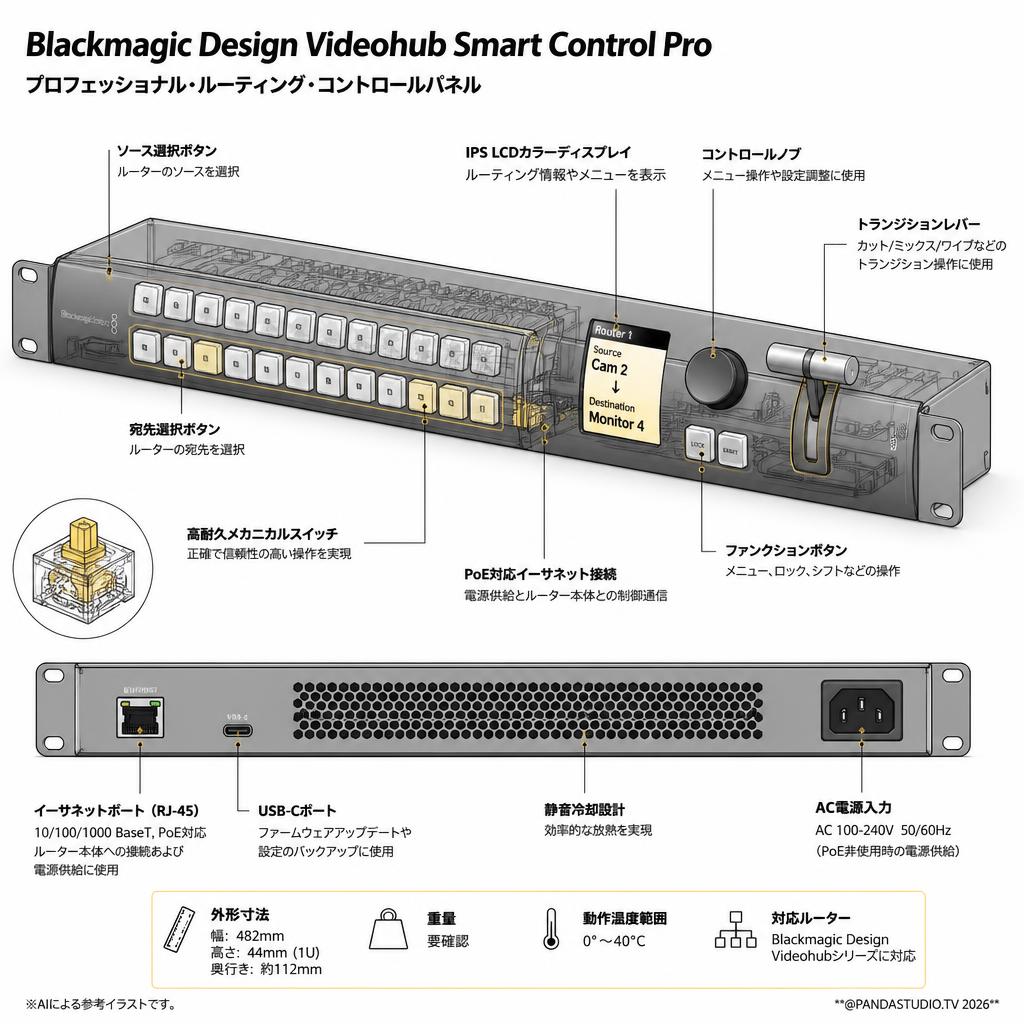 Blackmagic Design Videohub Smart Control Pro スペック
