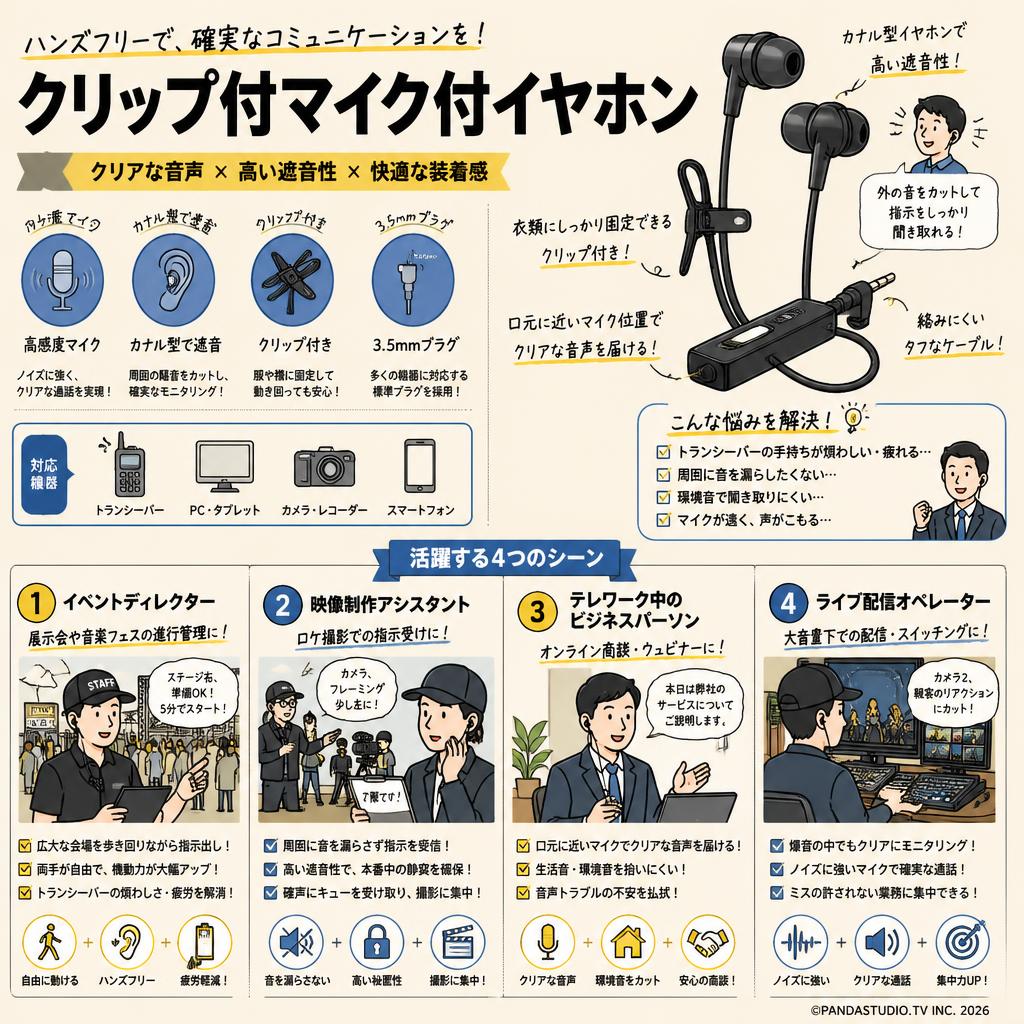 クリップ付マイク付イヤホン おもな対象のお客様