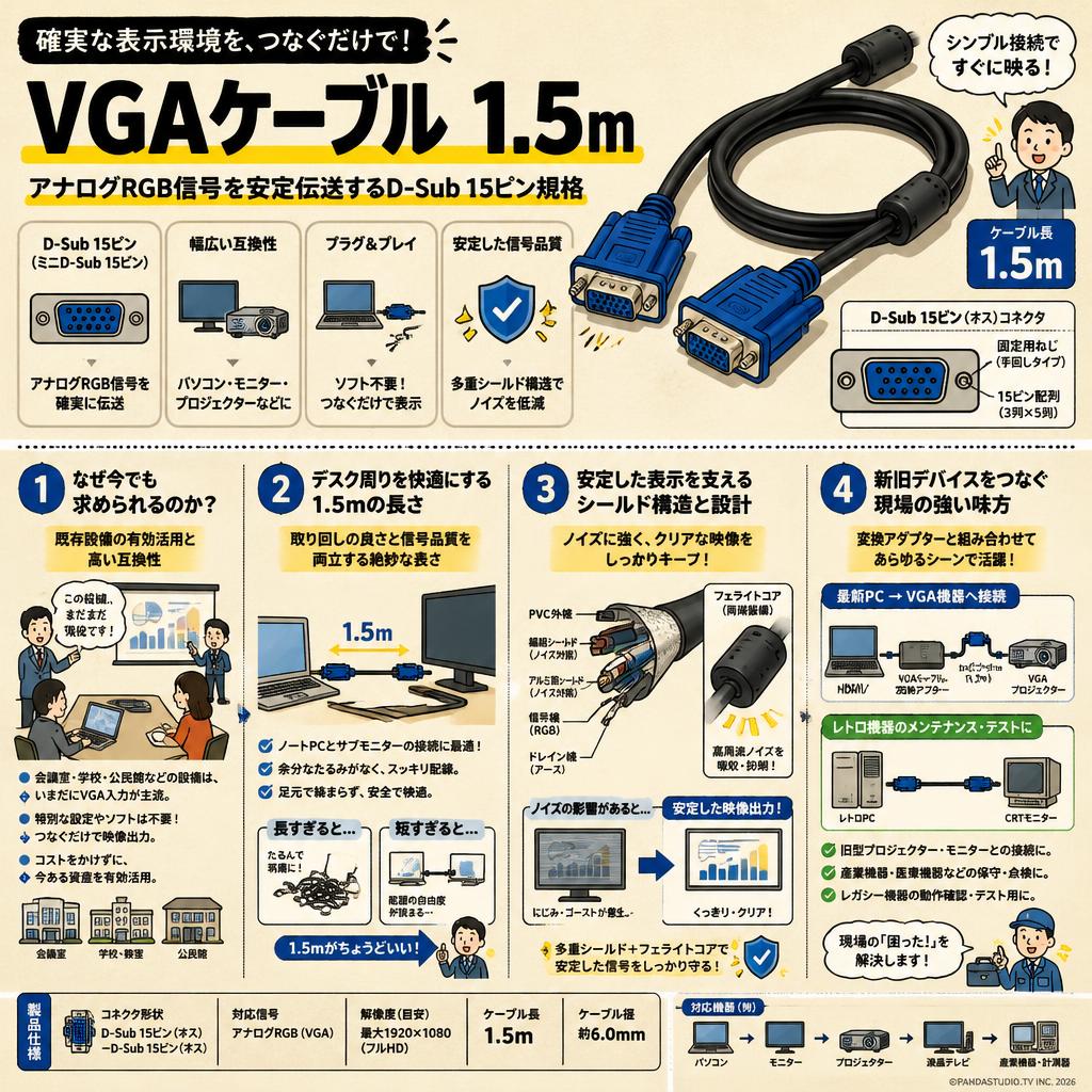 VGAケーブル 1.5m 概要