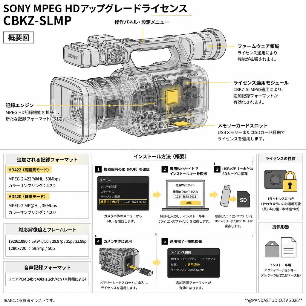 SONY MPEG HDアップグレードライセンス CBKZ-SLMP スペック