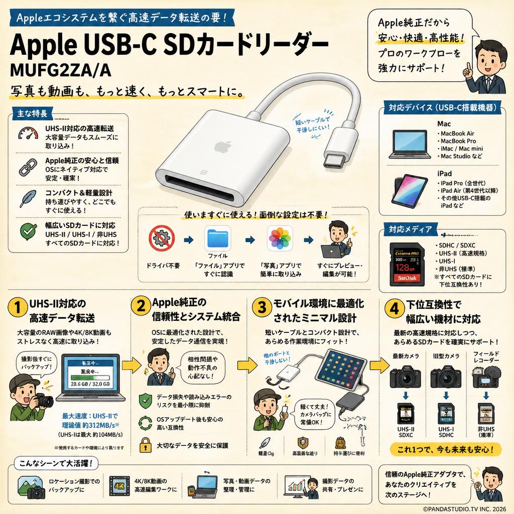 Apple USB-C SDカードリーダー MUFG2ZA/A 概要