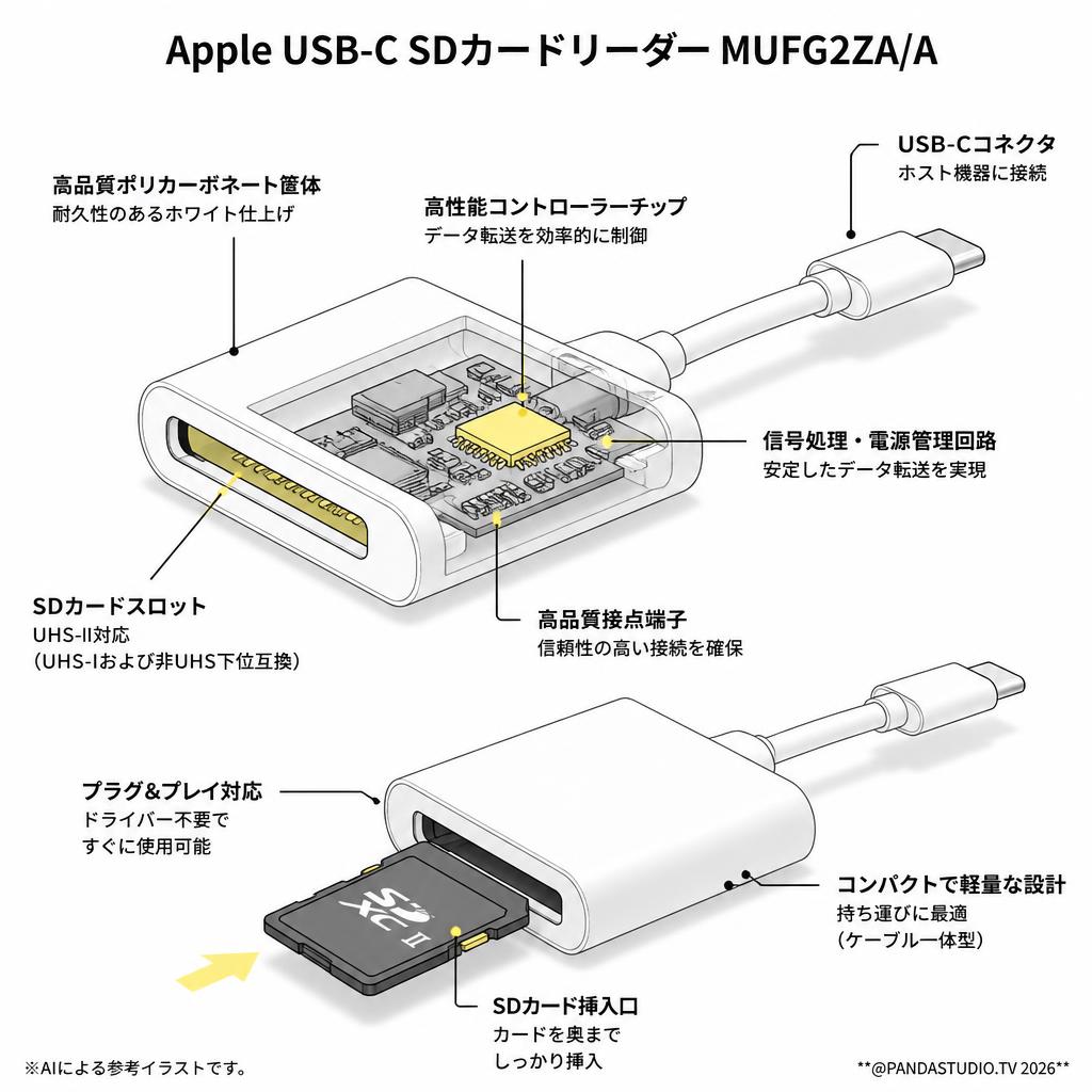 Apple USB-C SDカードリーダー MUFG2ZA/A スペック