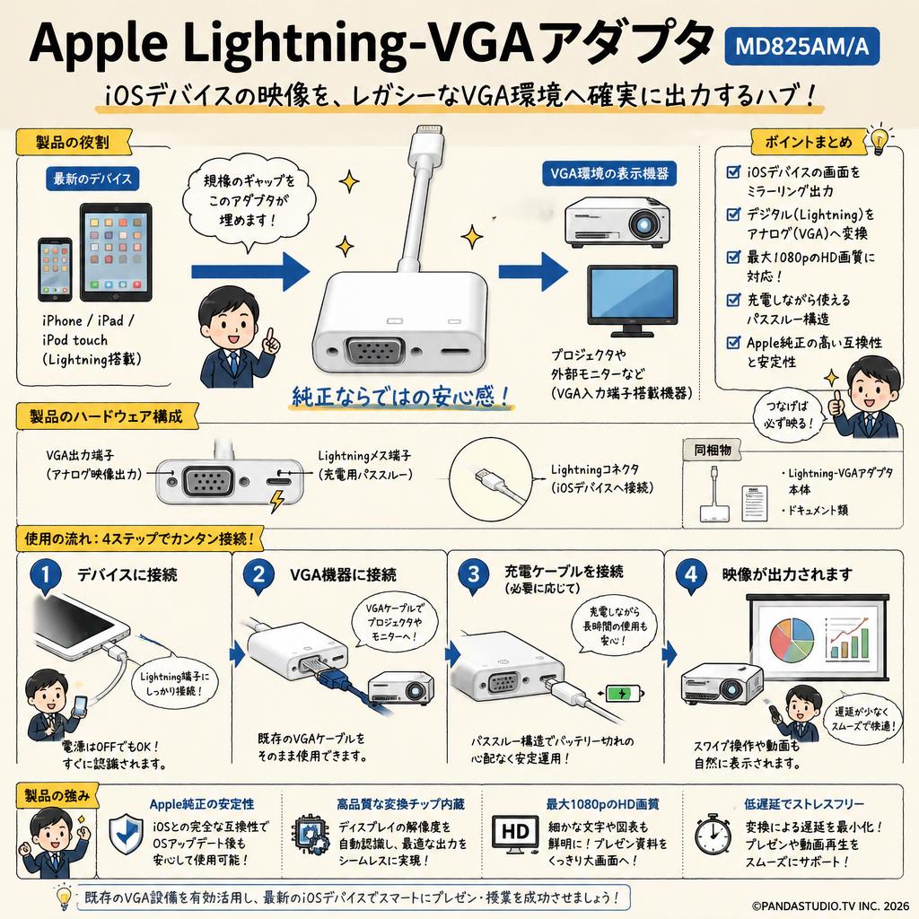 Apple Lightning-VGAアダプタ MD825AM/A 概要