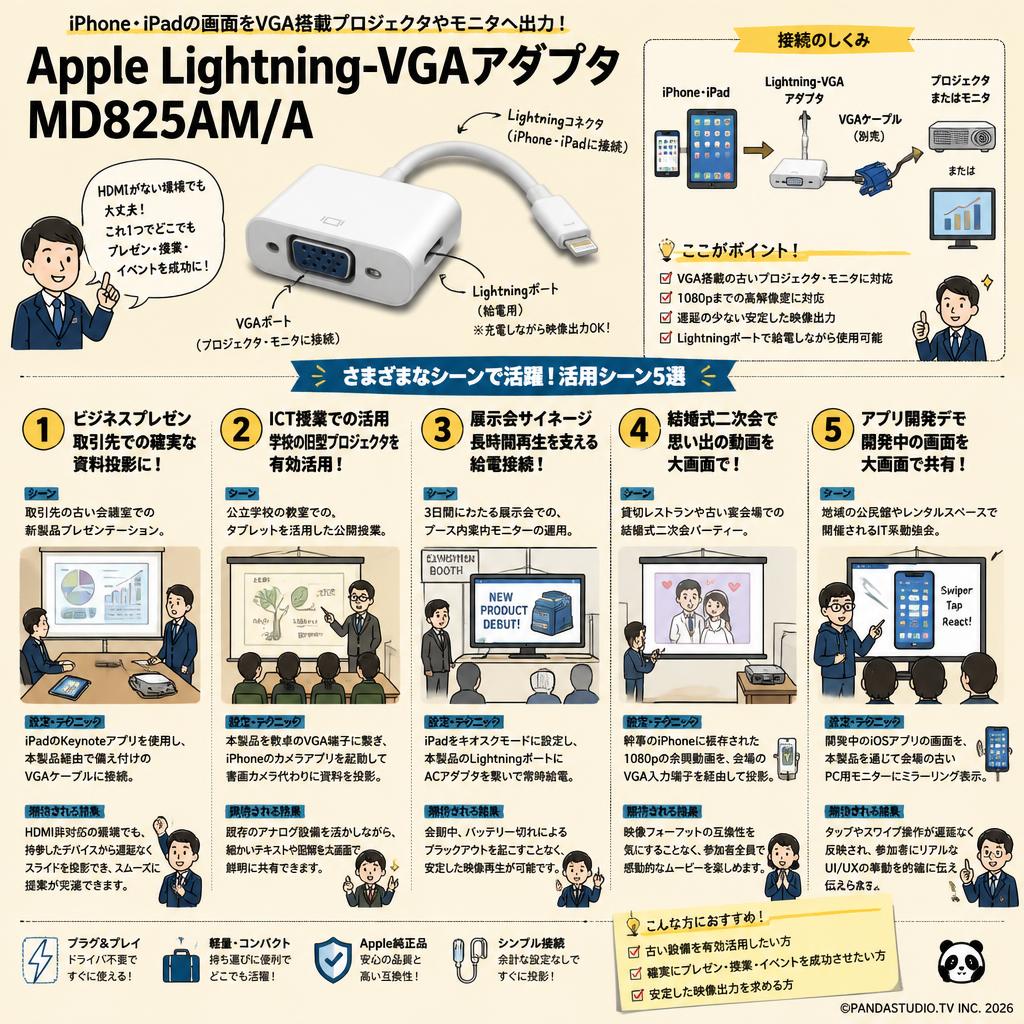 Apple Lightning-VGAアダプタ MD825AM/A 用途