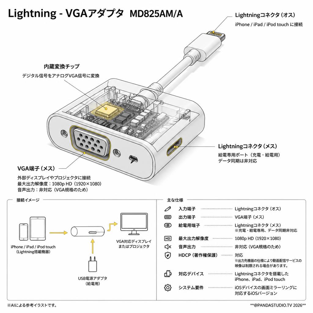 Apple Lightning-VGAアダプタ MD825AM/A スペック