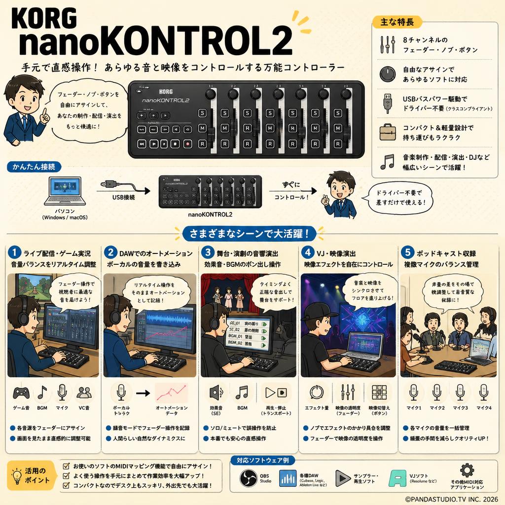 KORG  nanoKONTROL2 用途