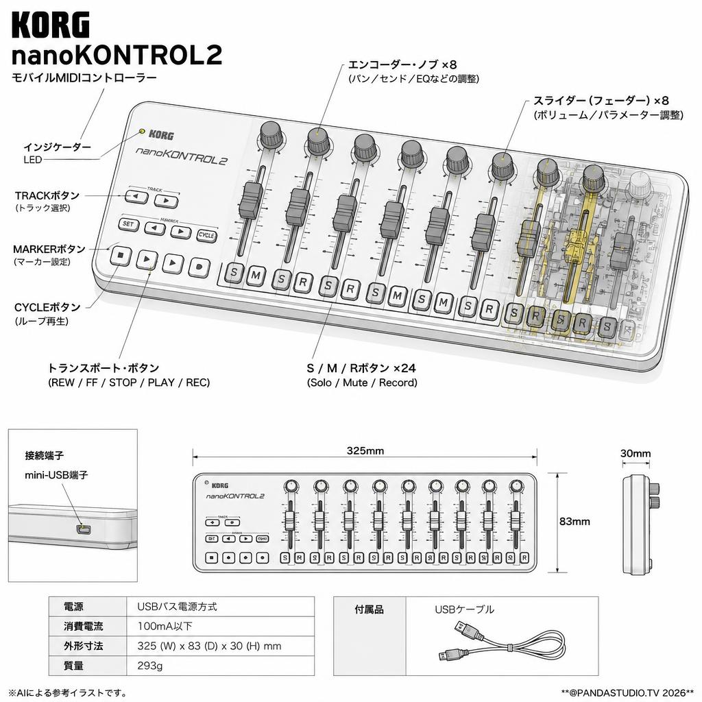 KORG  nanoKONTROL2 スペック