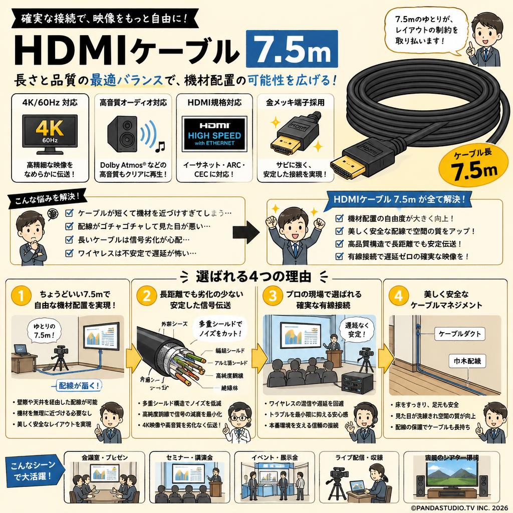 HDMIケーブル 7.5m 概要