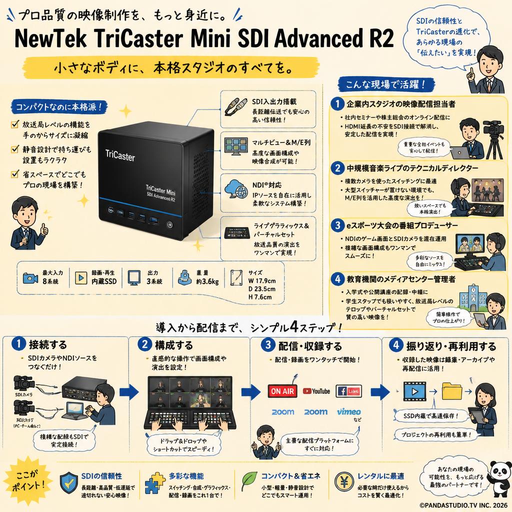 NewTek TriCaster Mini SDI Advanced R2 おもな対象のお客様