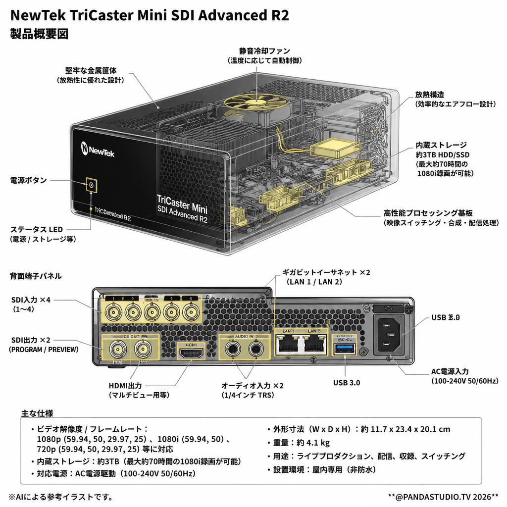 NewTek TriCaster Mini SDI Advanced R2 スペック