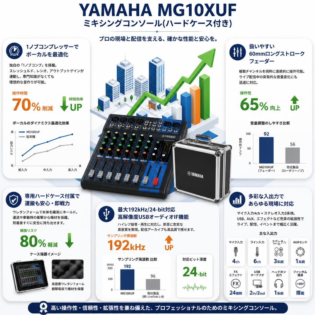 YAMAHA MG10XUF ミキシングコンソール(ハードケース付き) セールスポイント