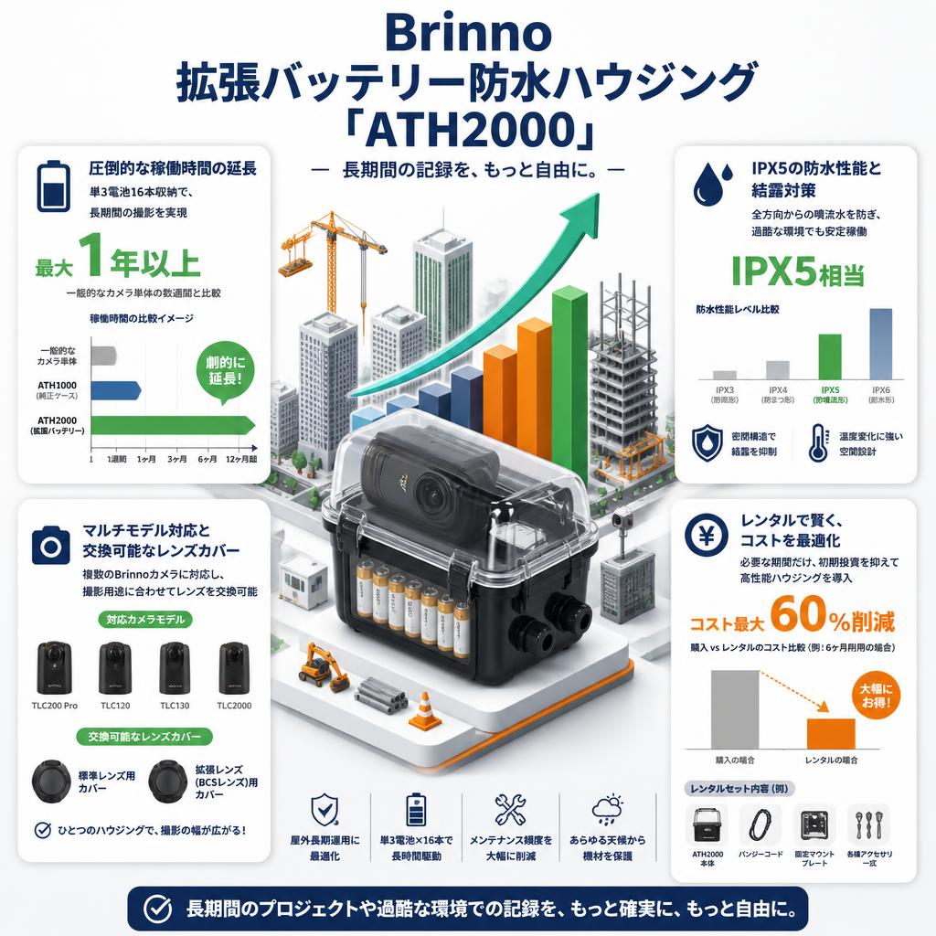 Brinno 拡張バッテリー防水ハウジング「ATH2000」 セールスポイント