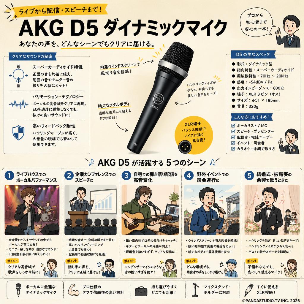 AKG D5 ダイナミックマイク 用途