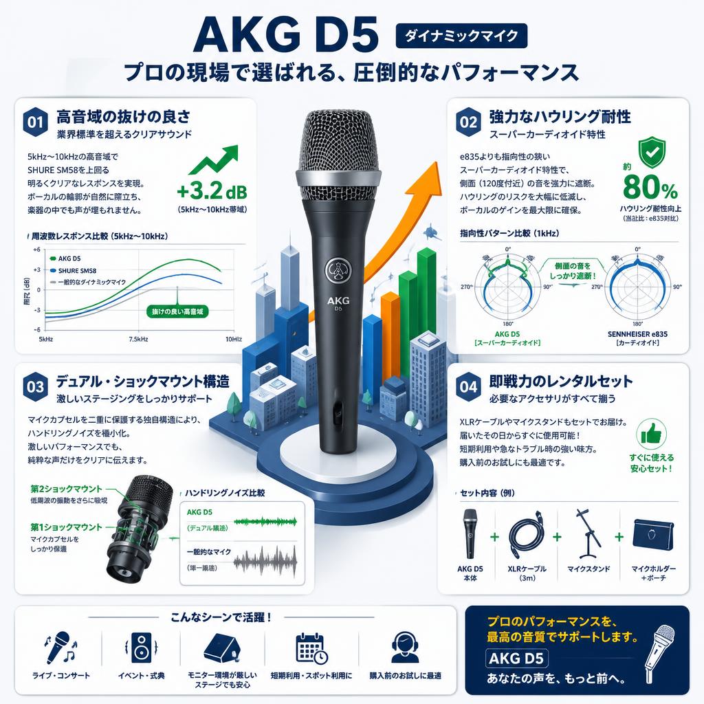 AKG D5 ダイナミックマイク セールスポイント
