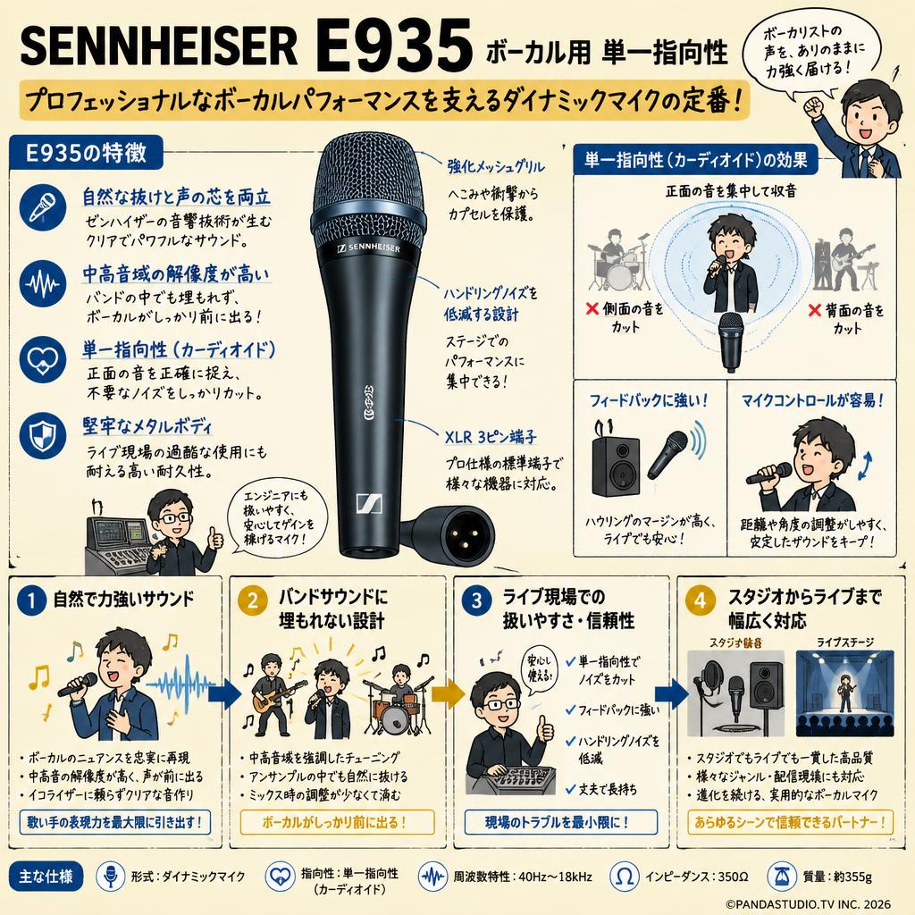 SENNHEISER  E935 ボーカル用 単一指向性 概要