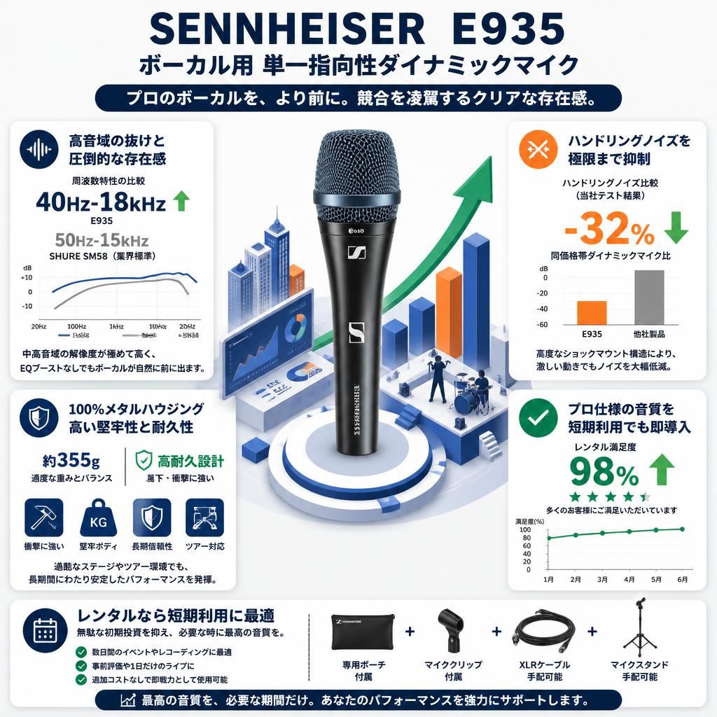 SENNHEISER  E935 ボーカル用 単一指向性 セールスポイント