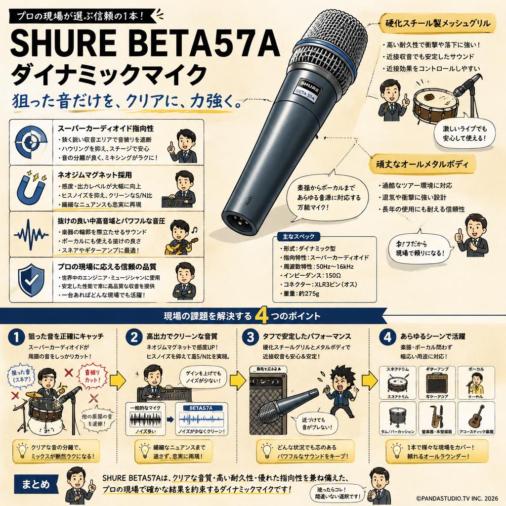 SHURE BETA57A ダイナミックマイク 概要