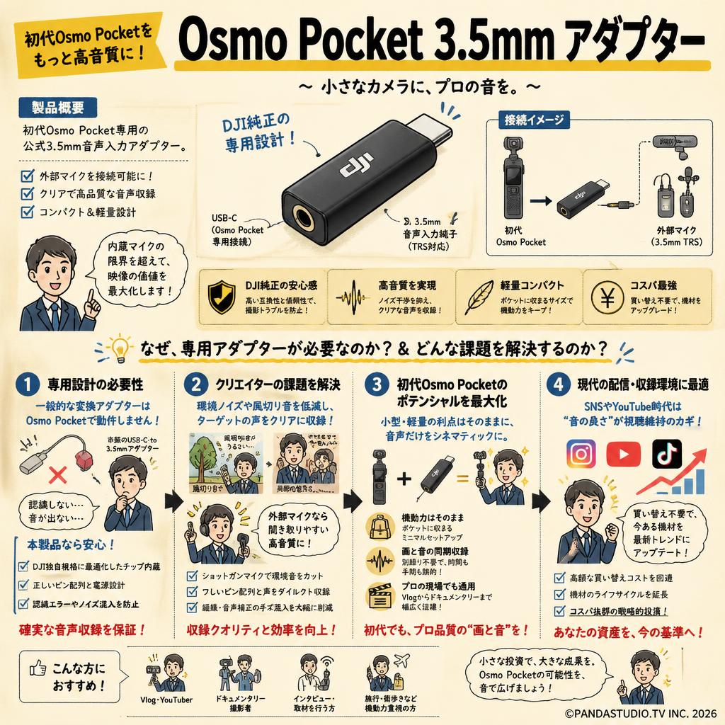 Osmo Pocket 3.5mm アダプター 概要