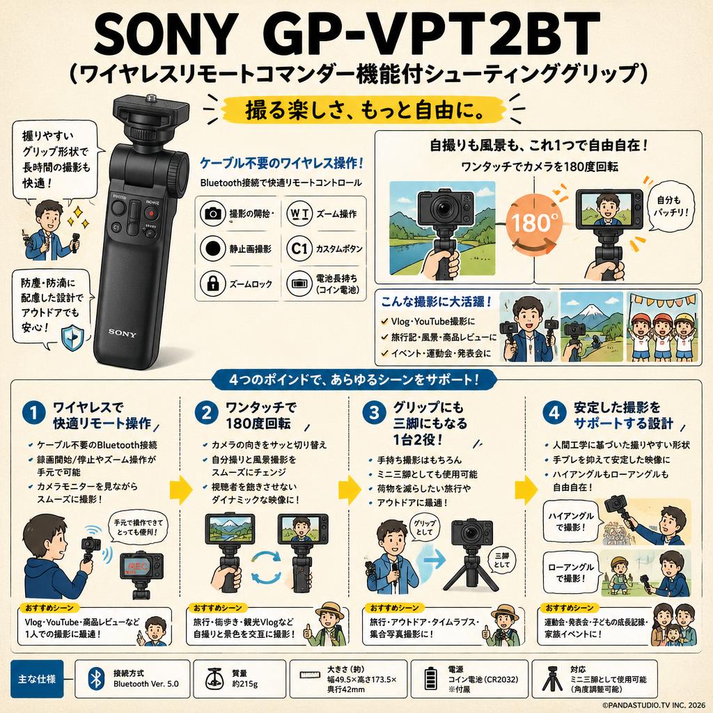 SONY GP-VPT2BT（ワイヤレスリモートコマンダー機能付シューティンググリップ） おもな対象のお客様