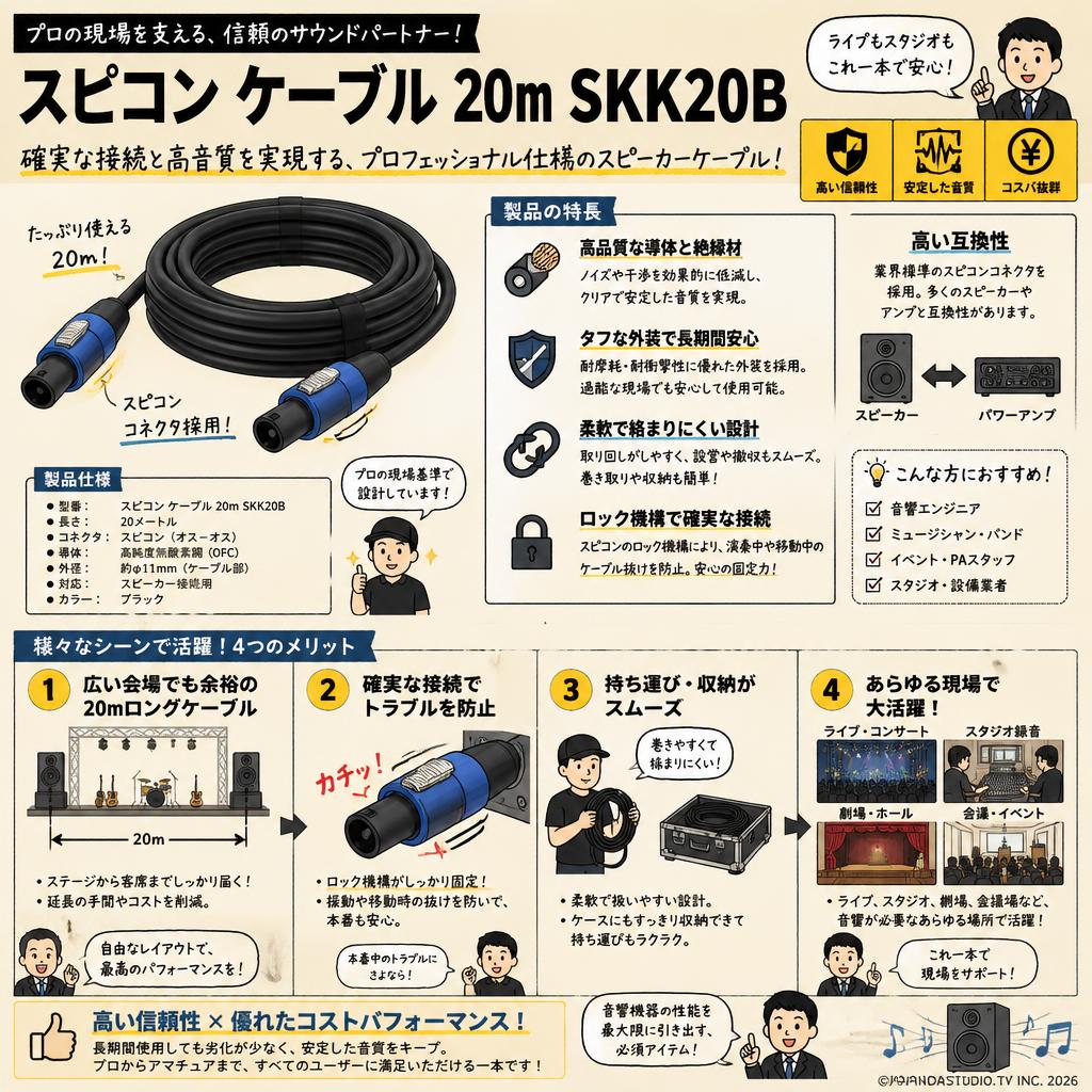 スピコン ケーブル 20m SKK20B 概要