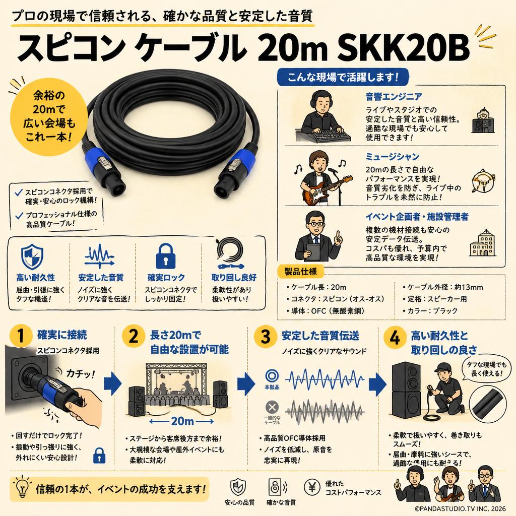 スピコン ケーブル 20m SKK20B おもな対象のお客様
