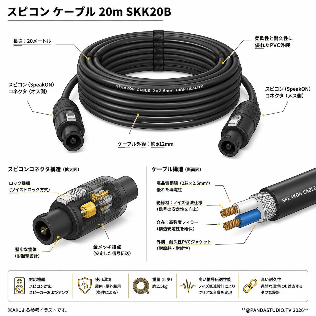 スピコン ケーブル 20m SKK20B スペック