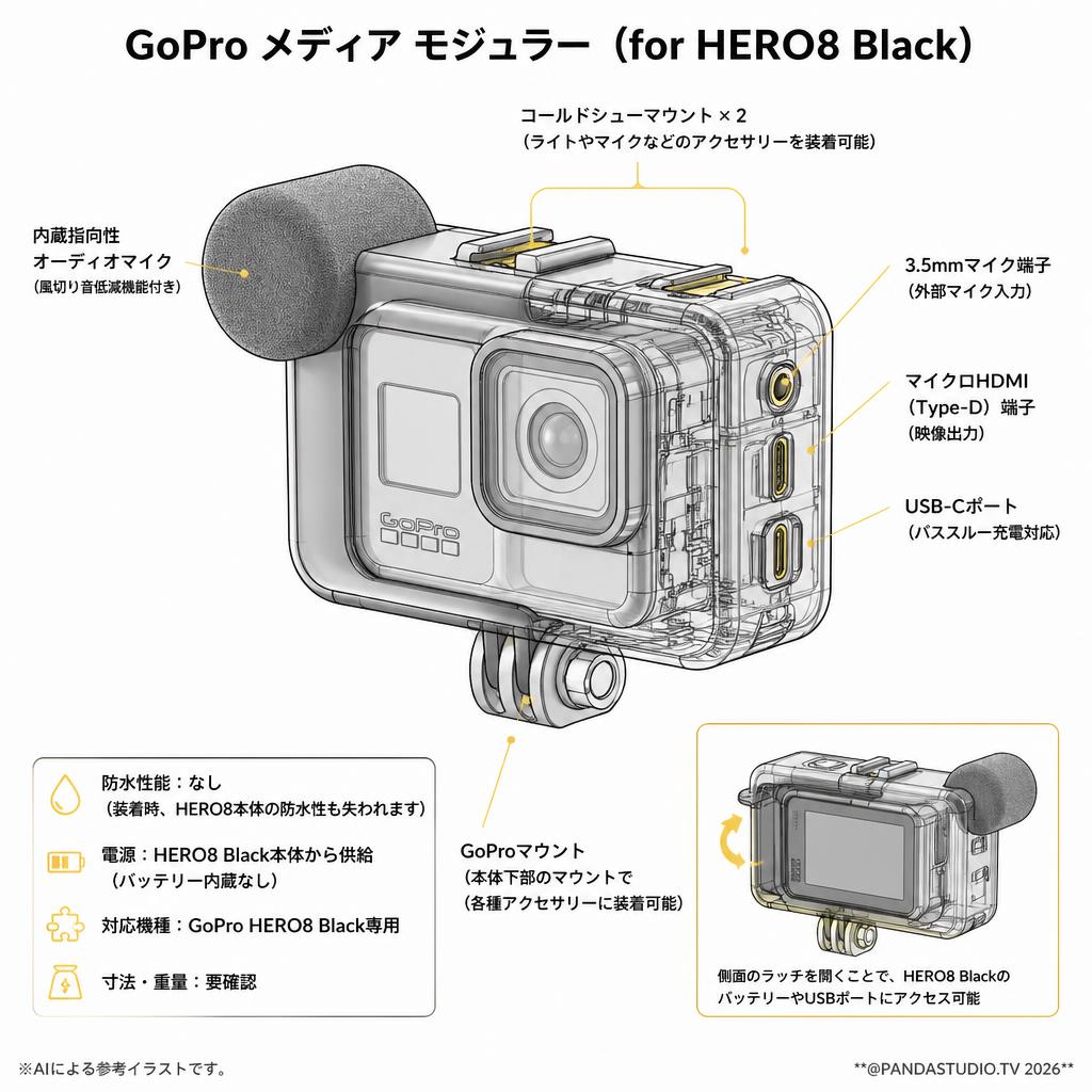 GoPro メディア モジュラー（for HERO8 Black） スペック