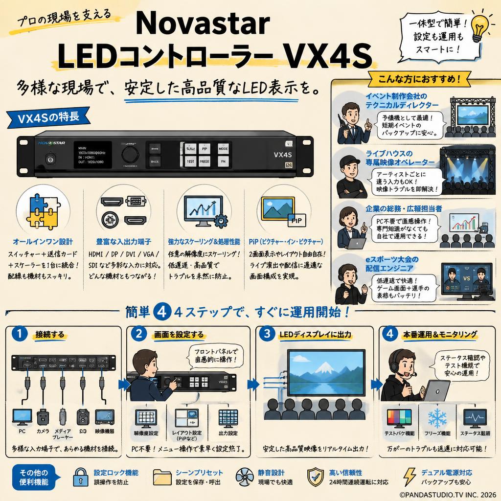 Novastar LEDコントローラー VX4S おもな対象のお客様