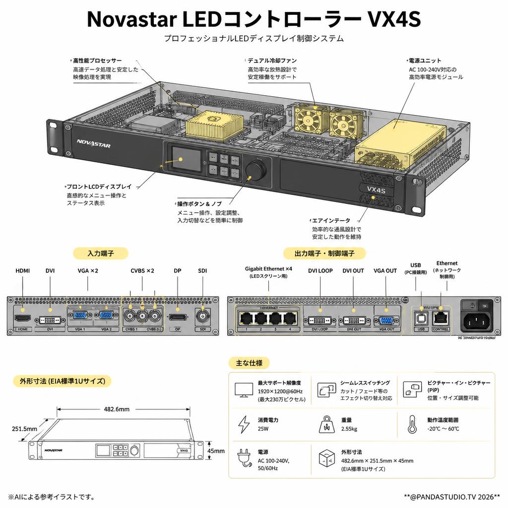 Novastar LEDコントローラー VX4S スペック