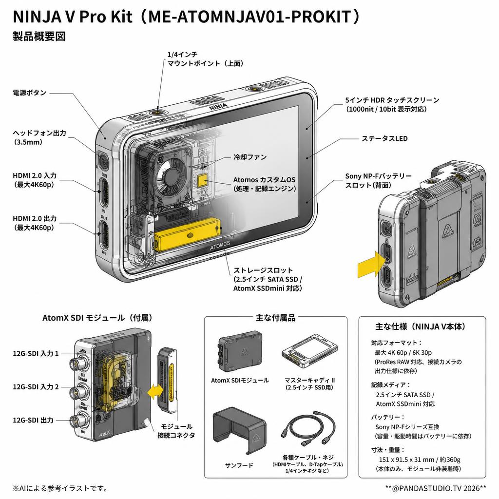NINJA V Pro Kit （ME-ATOMNJAV01-PROKIT） スペック