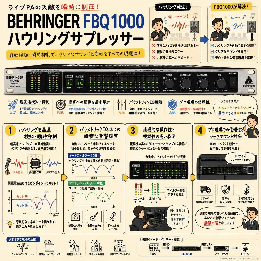 BEHRINGER FBQ1000 ハウリングサプレッサー 概要